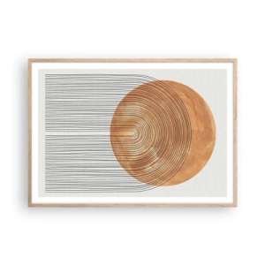 Affiche dans un chêne clair - Poster - Composition solaire - 100x70 cm