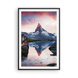 Affiche dans un cadre noir - Poster - Le coeur des montagnes est chaud - 61x91 cm