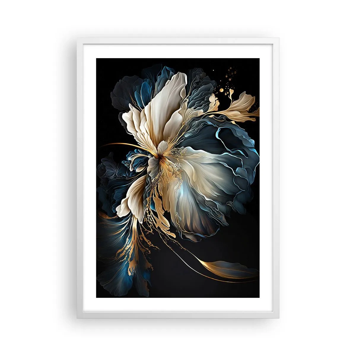 Affiche dans un cadre blanc - Poster - Fleur de fougère de conte de fées - 50x70 cm