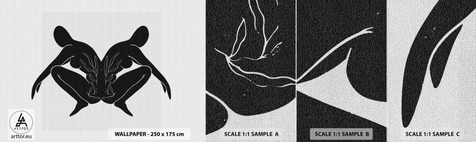 Échantillon de Papier Peint Premium Canvas - Une âme commune - Personnes, Minimaliste, Jumeaux - 100x30 cm