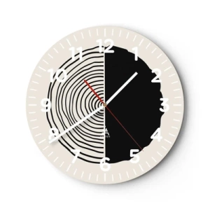 Horloge murale - Pendule murale - Moitié-moitié - 30x30 cm