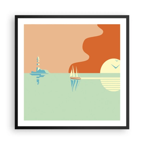 Affiche dans un cadre noir - Poster - Paysage idéal de la mer - 60x60 cm