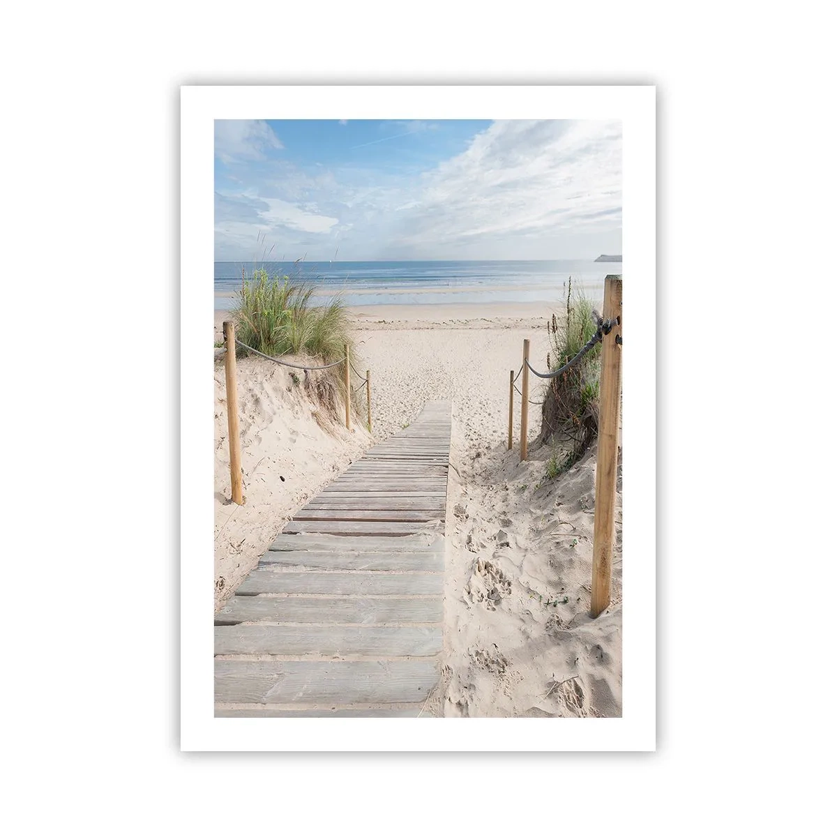 Affiche - Poster - Chemin vers la plage avec vue sur la mer - 50x70cm - A l'horizon - Décoration murale moderne pour le salon et la chambre ARTTOR