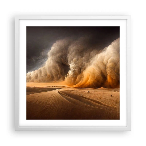 Affiche dans un cadre blanc - Poster - La colère du désert - 50x50 cm