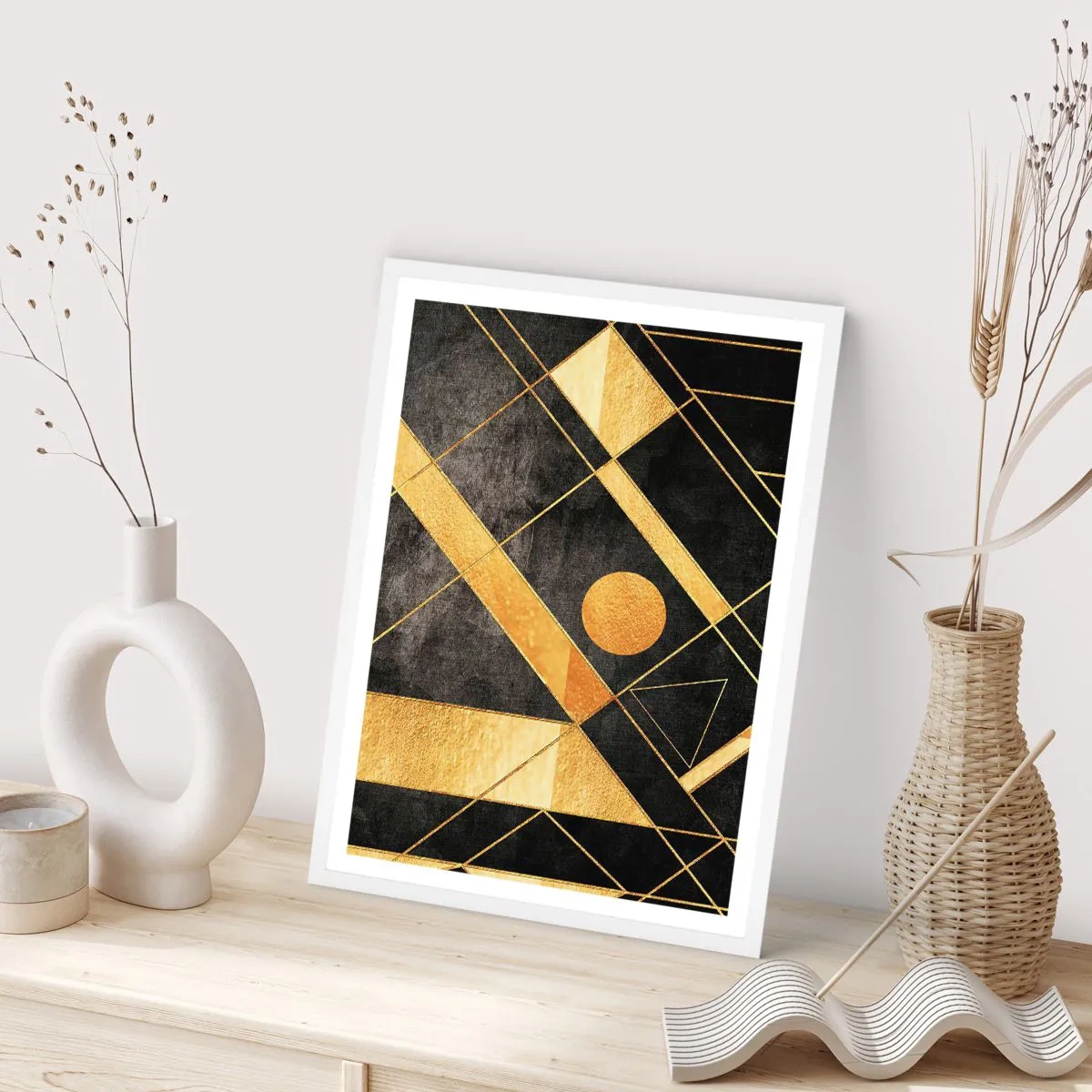 Affiche dans un cadre blanc - Poster - Soleil du désert - 70x100 cm