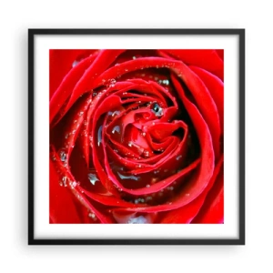 Affiche dans un cadre noir - Poster - Dans les gouttes de rosée - 50x50 cm