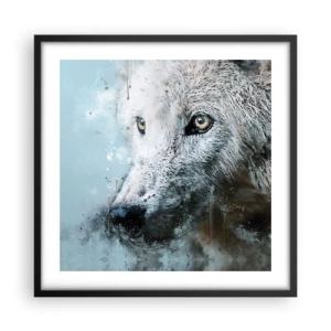 Affiche dans un cadre noir - Poster - Rencontrez l'âme du loup - 50x50 cm