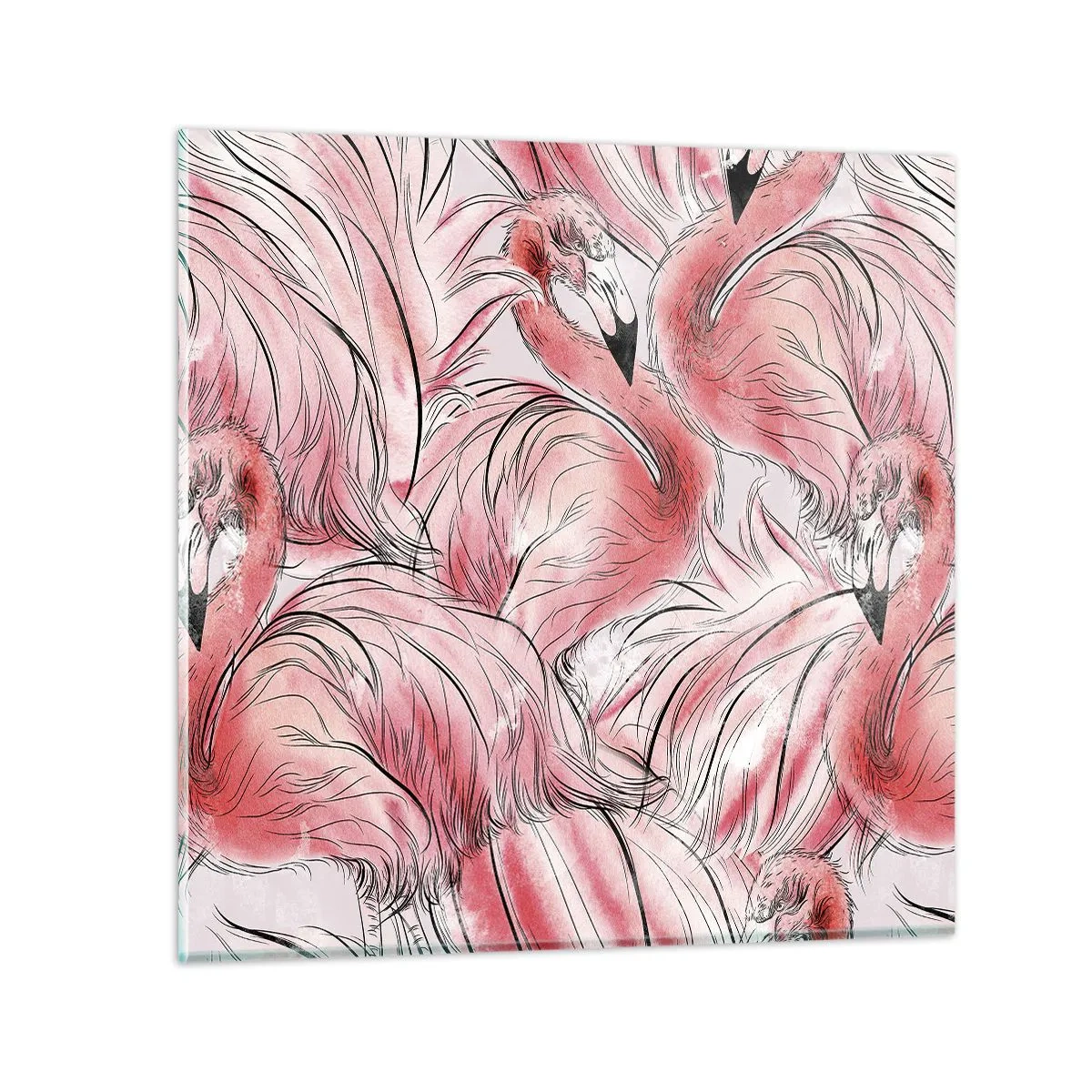 Impression sur verre - Image sur verre - Oiseau corps de ballet - 30x30 cm