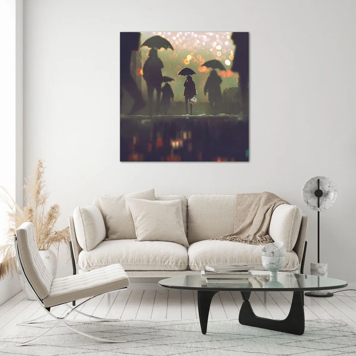 Impression sur verre - Image sur verre - Du point de vue d'une goutte de pluie - 70x70 cm