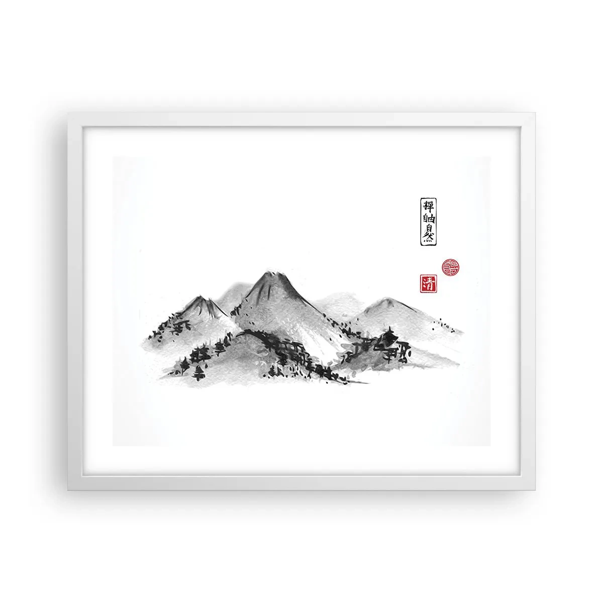 Affiche dans un cadre blanc - Poster - Au-delà de la distance - 50x40 cm