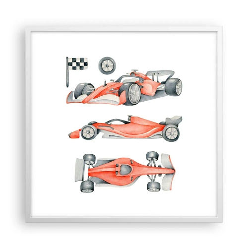 Affiche dans un cadre blanc - Poster - poursuis ton rêve - 60x60 cm