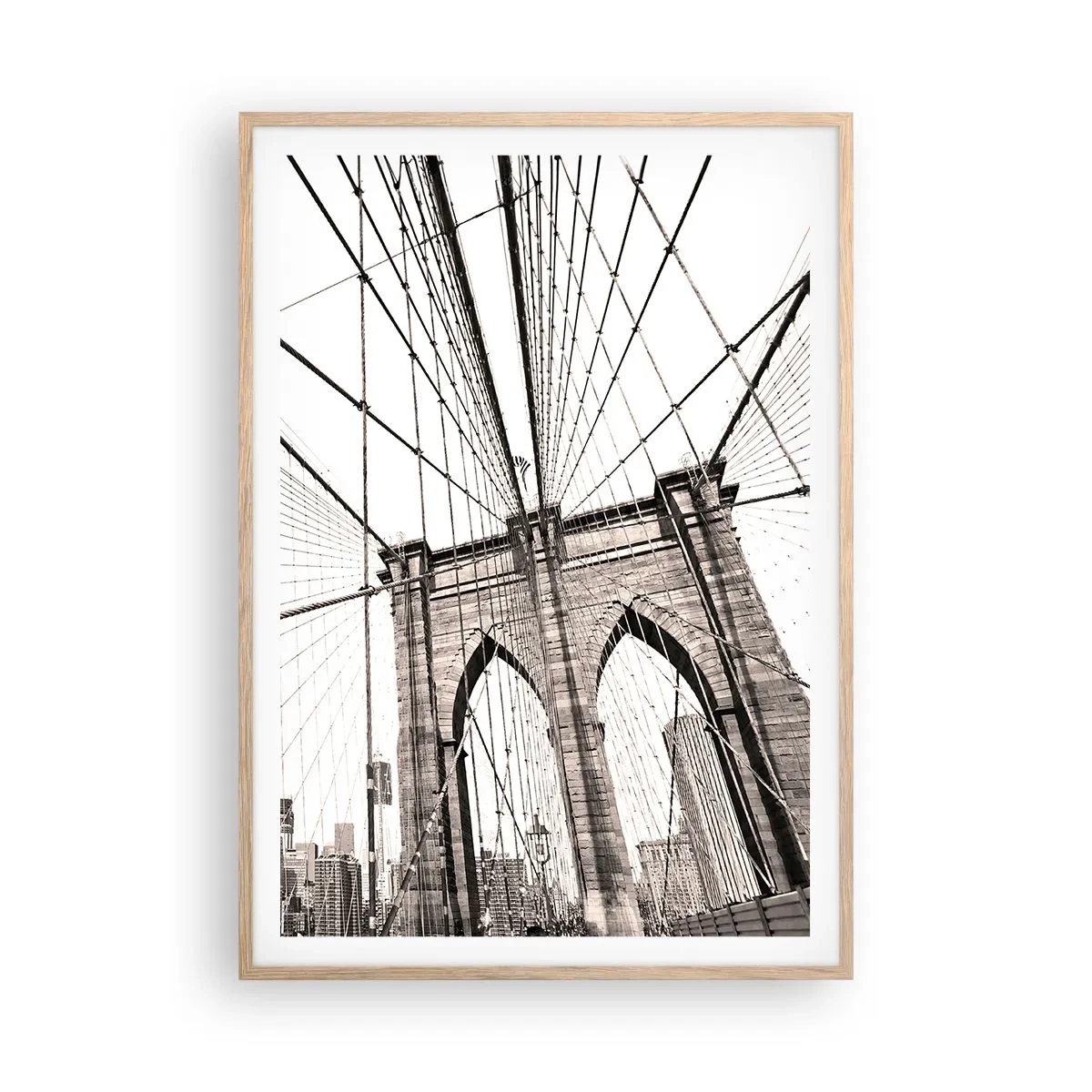 Affiche dans un chêne clair - Poster - Cathédrale New Yorkaise - 70x100 cm