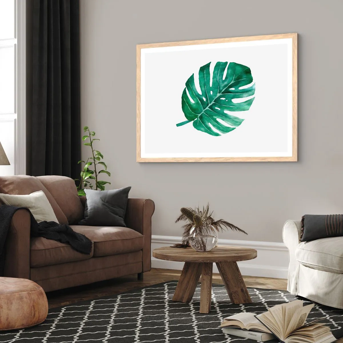 Affiche dans un chêne clair - Poster - Concept vert - 91x61 cm