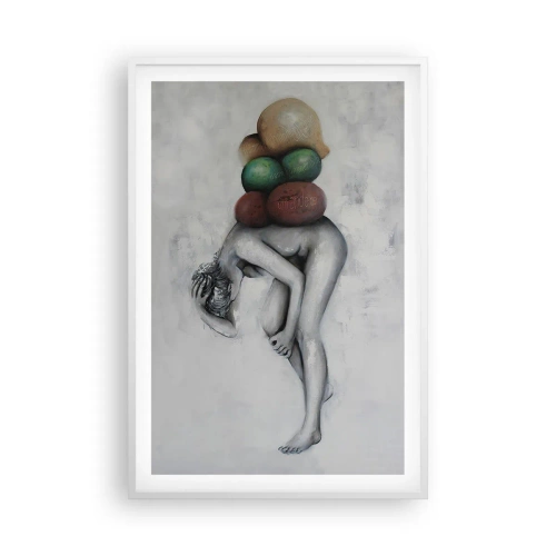 Affiche dans un cadre blanc - Poster - Le fardeau de la vie - 61x91 cm