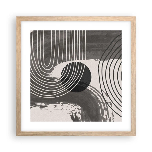 Affiche dans un chêne clair - Poster - L'ovale gagne - 40x40 cm