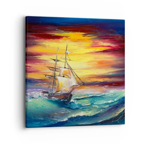 Impression sur toile - Image sur toile - Courageusement sous les vagues - 30x30 cm