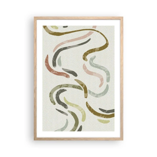 Affiche dans un chêne clair - Poster - Une joyeuse danse de l'abstraction - 50x70 cm