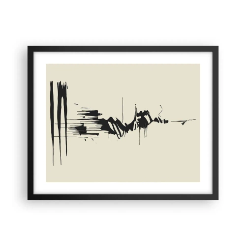 Affiche dans un cadre noir - Poster - Abstraction hâtive - 50x40 cm