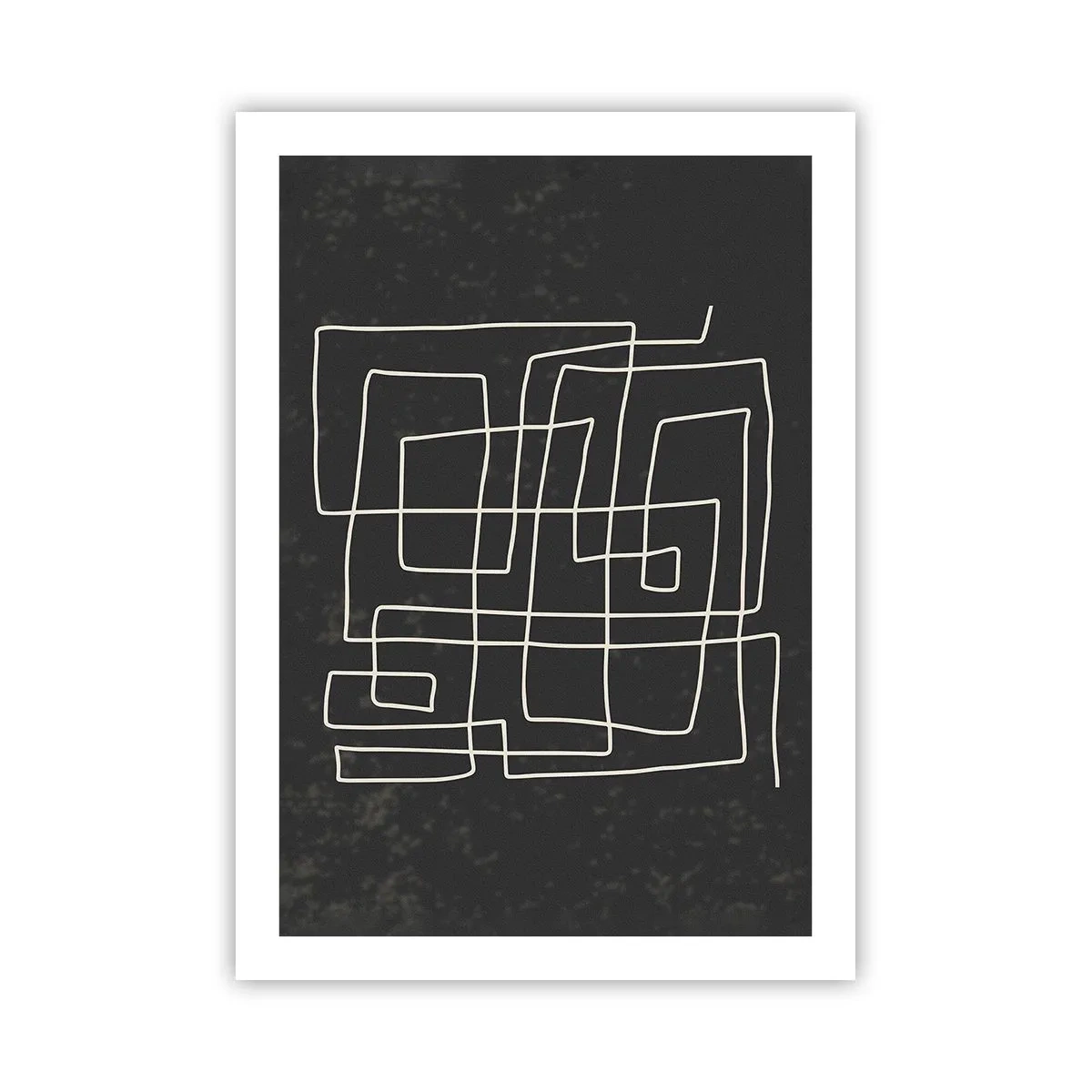 Affiche - Poster - Abstraction géométrique sur fond noir - 50x70cm - Pas aussi simple - Décoration murale moderne pour le salon et la chambre ARTTOR