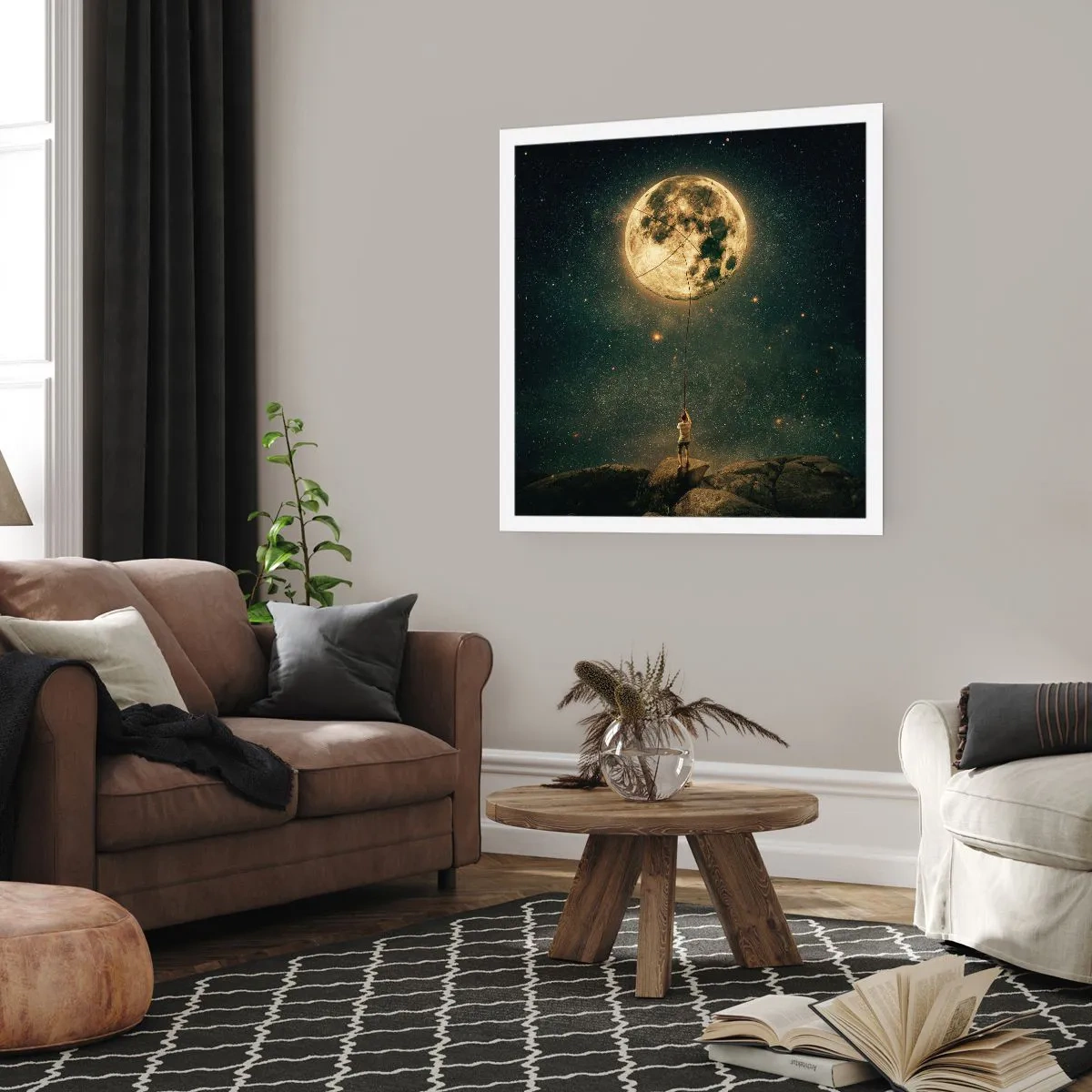Affiche - Poster - Celui qui a volé la lune - 40x40 cm