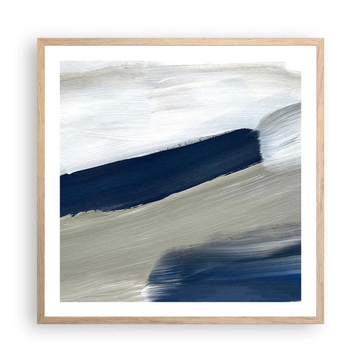 Affiche dans un chêne clair - Poster - Rencontre avec la blancheur - 60x60 cm