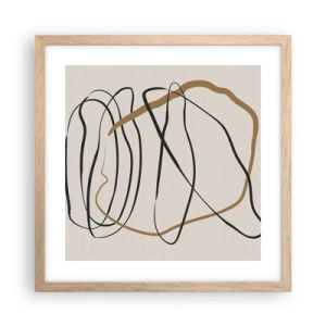 Affiche dans un chêne clair - Poster - Composition – danse en boucle - 40x40 cm