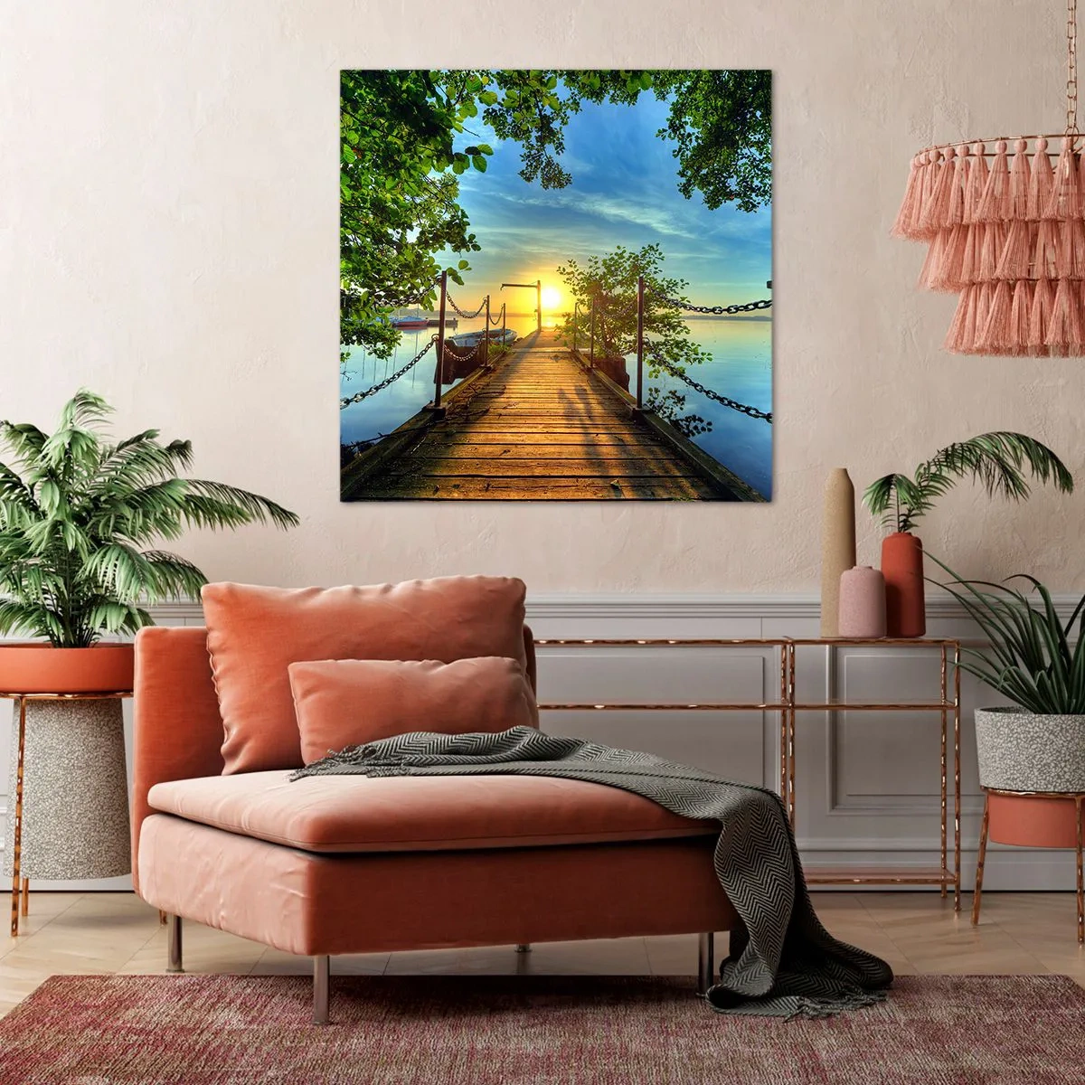 Impression sur toile - Image sur toile - L'ouest au-dessus de l'eau - 50x50 cm