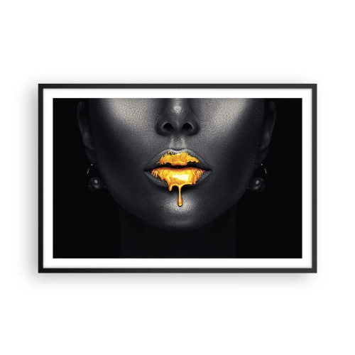 Affiche dans un cadre noir - Poster - Bouche d'or - 91x61 cm