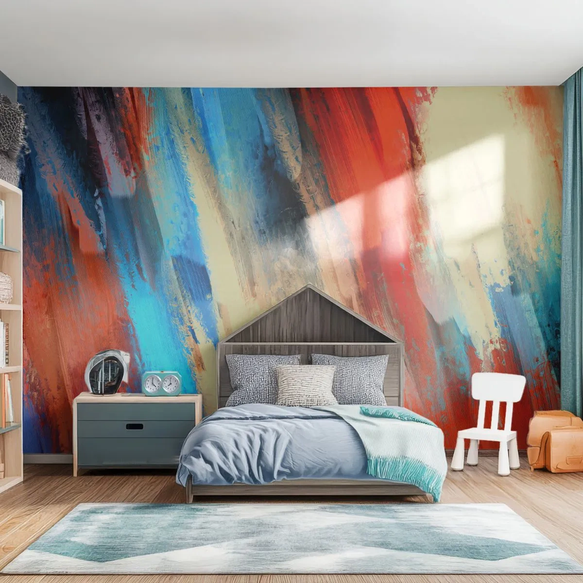 Papier Peint Photo Standard Eco - Une cascade de couleurs - Abstraction, Morceau, Modèle moderne - 200x140 cm