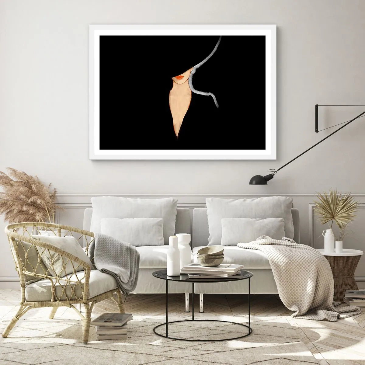 Affiche dans un cadre blanc - Poster - Élégance et style - 70x50 cm