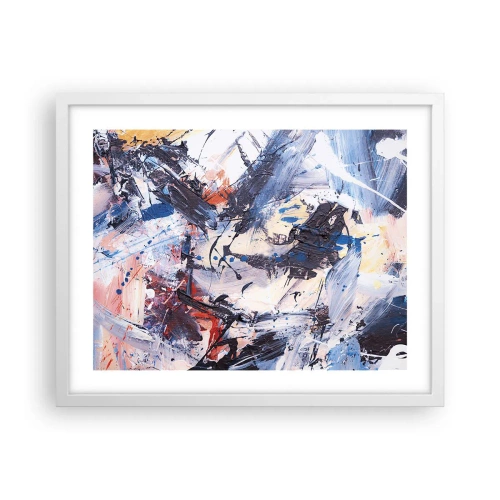Affiche dans un cadre blanc - Poster - La danse folle de l'abstrait - 50x40 cm