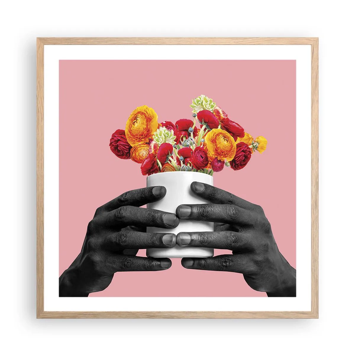 Affiche dans un chêne clair - Poster - Apothéose de la vie - 60x60 cm