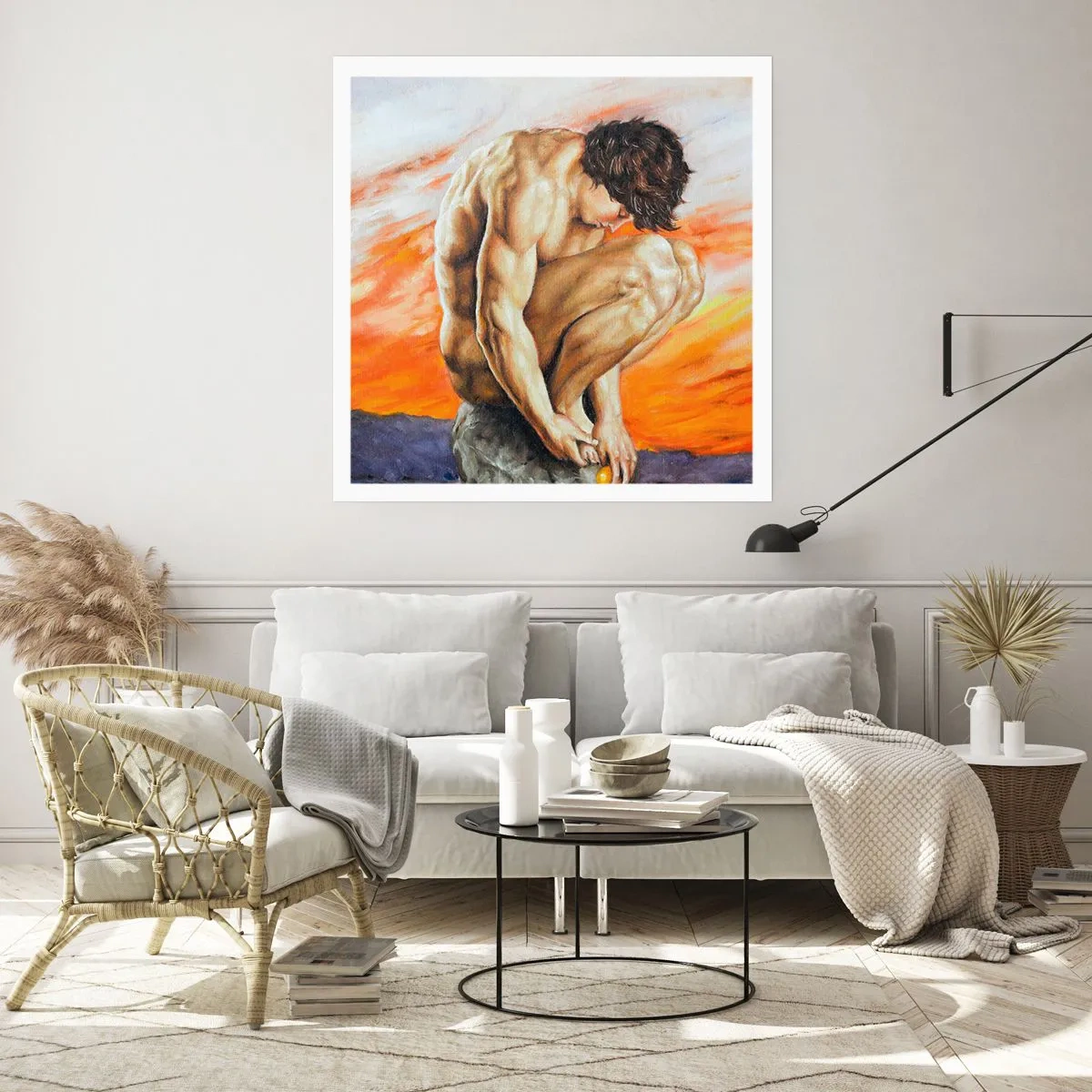 Affiche - Poster - Plongé dans ses pensées - 40x40 cm