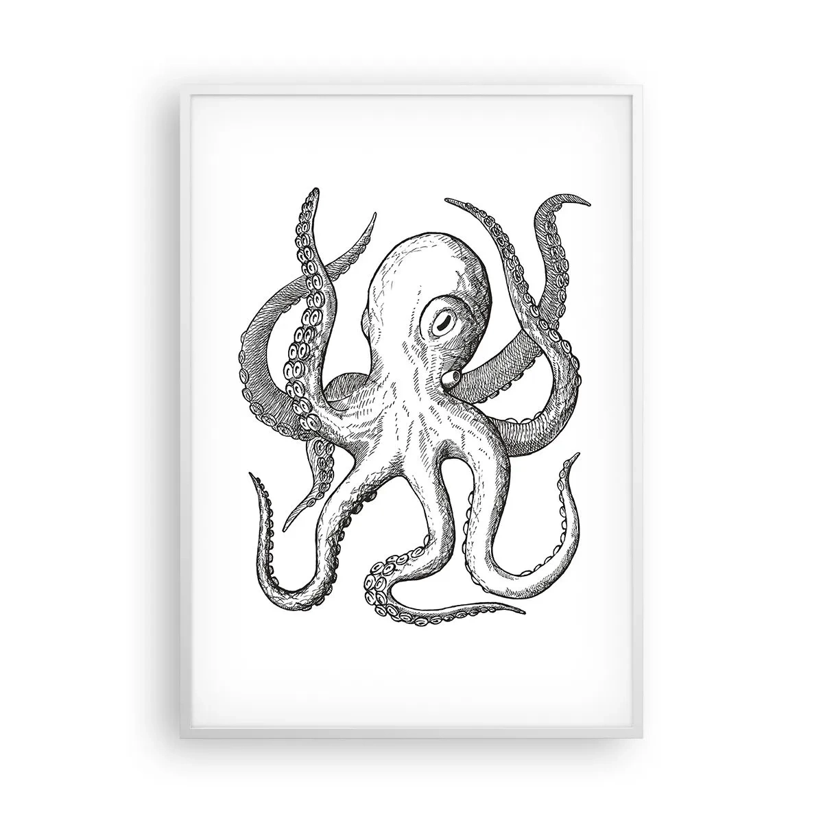 Affiche dans un cadre blanc - Poster - Dansant avec les vagues - 70x100 cm