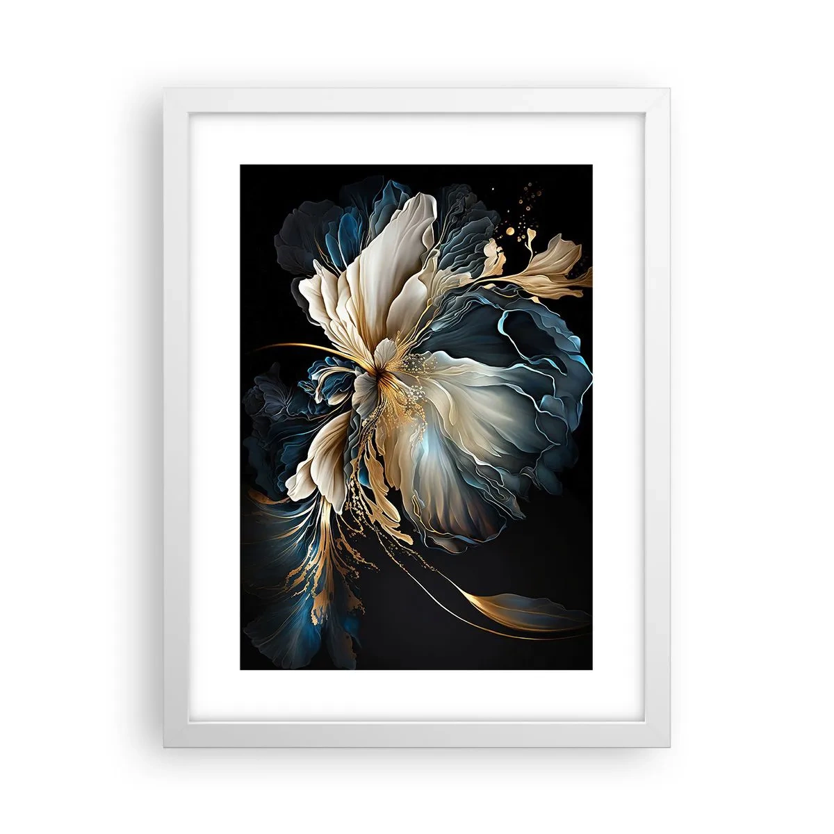 Affiche dans un cadre blanc - Poster - Fleur de fougère de conte de fées - 30x40 cm