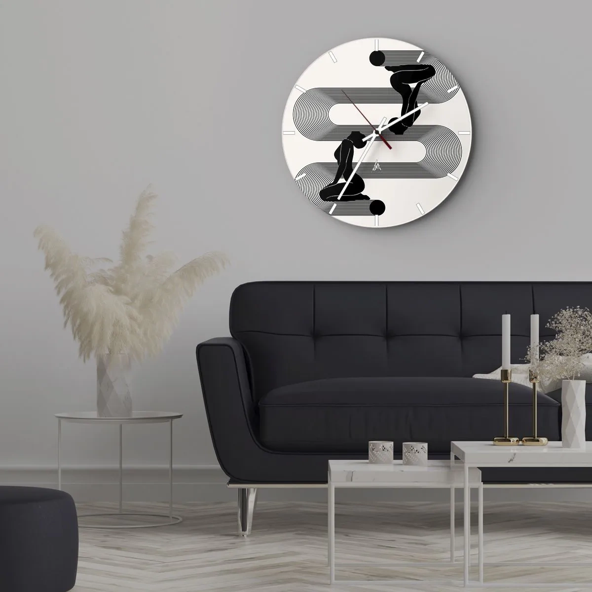 Horloge murale - Pendule murale - Symétrie sensuelle - 40x40 cm