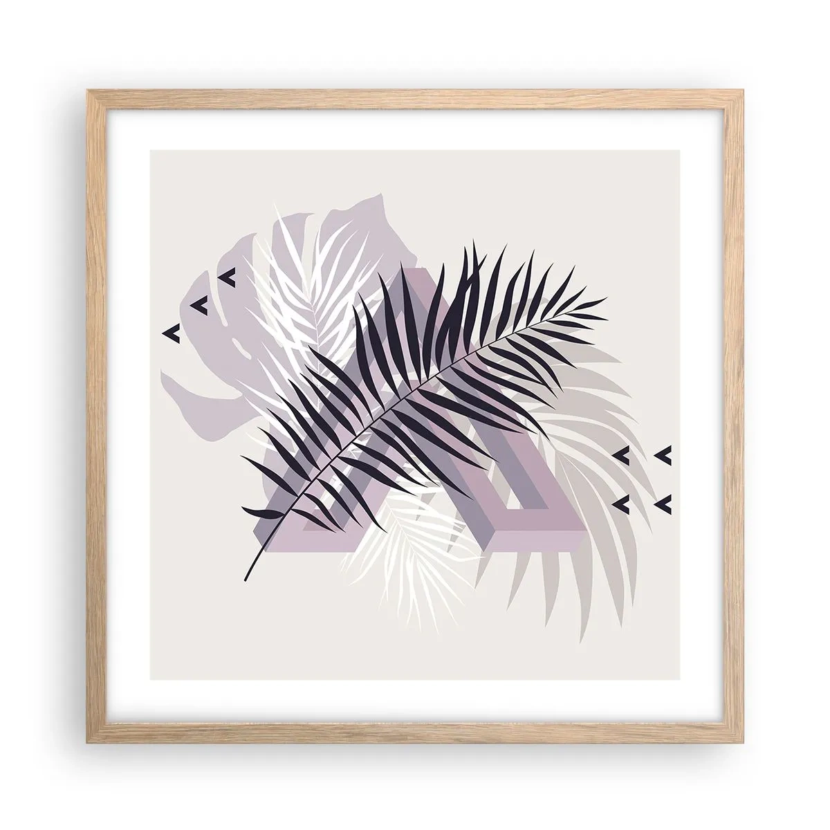 Affiche dans un chêne clair - Poster - L'ombre de l'obscurité - 50x50 cm