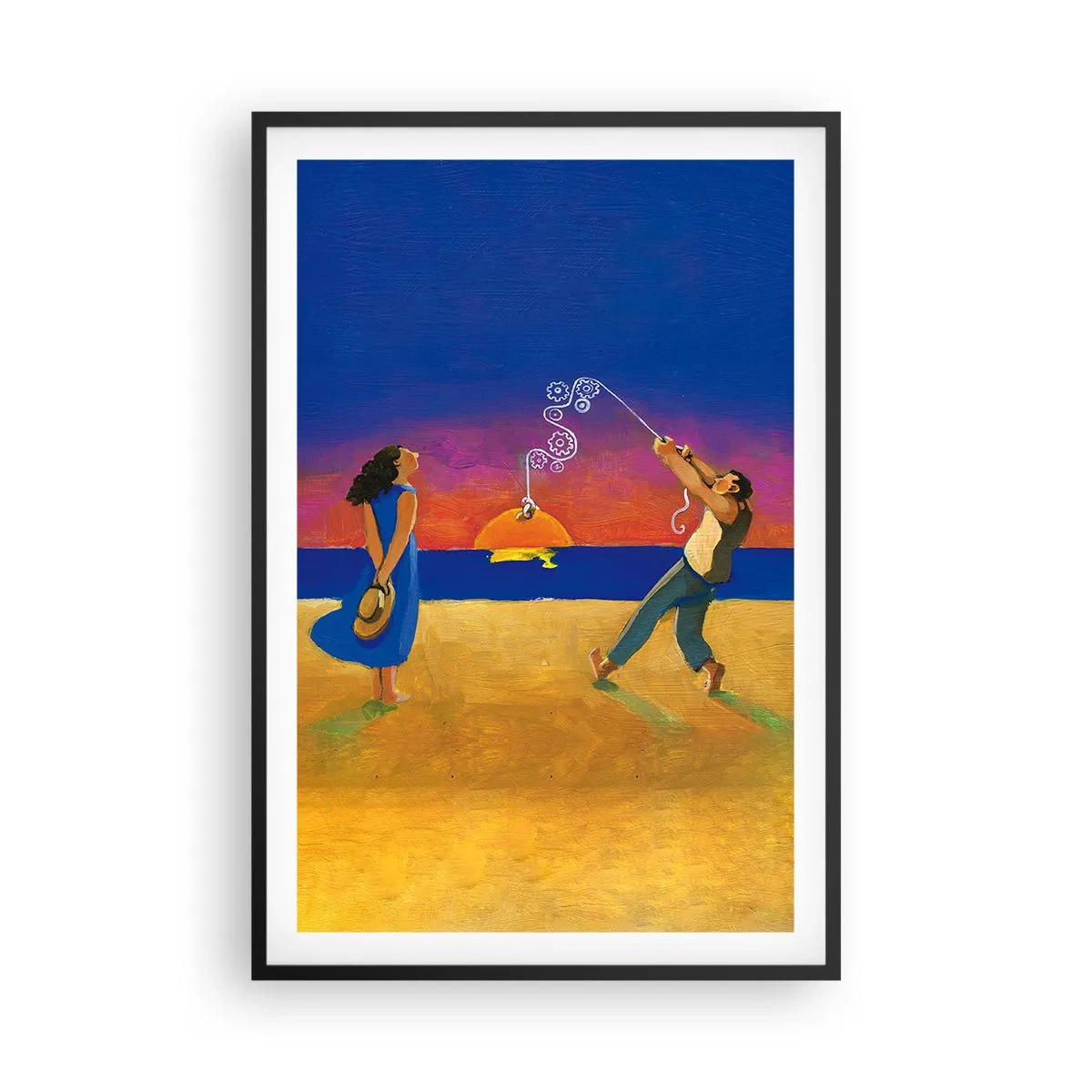 Affiche dans un cadre noir - Poster - Plus qu'une étoile dans le ciel - 61x91 cm