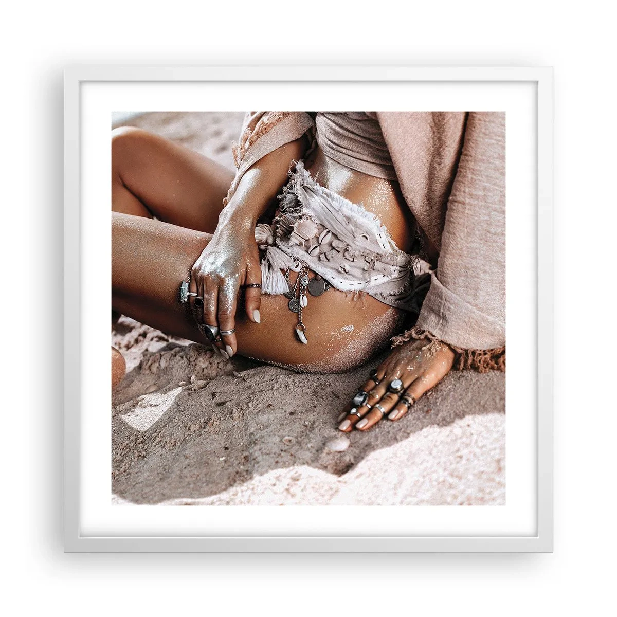 Affiche dans un cadre blanc - Poster - Rejeté par la vague? - 50x50 cm