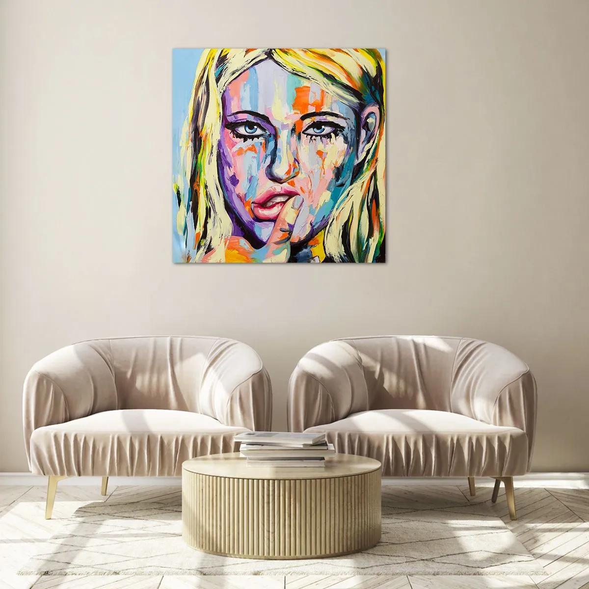Impression sur verre - Image sur verre - Regarde-la droit dans les yeux - 50x50 cm