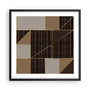 Affiche dans un cadre noir - Poster - Mozaique de bronze et d'or - 50x50 cm