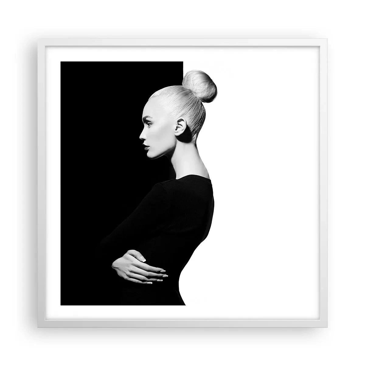 Affiche dans un cadre blanc - Poster - Tout simplement une femme - 60x60 cm