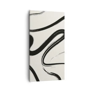 Impression sur toile - Image sur toile - Fantaisie en noir et blanc - 55x100 cm