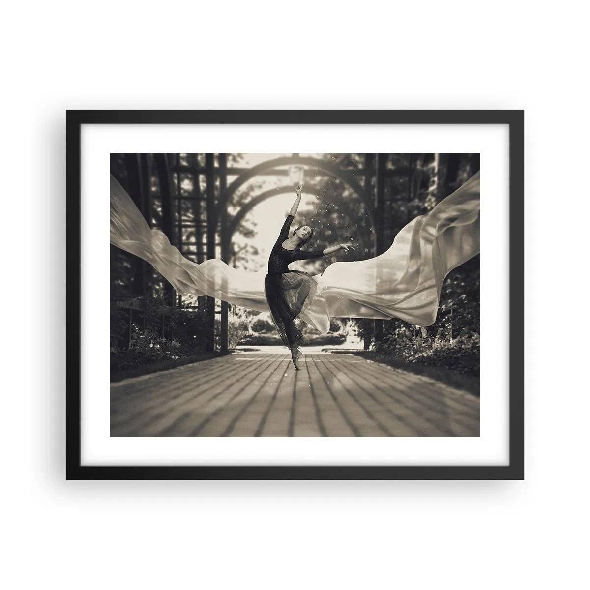 Affiche dans un cadre noir - Poster - La danse de l'esprit jardin - 50x40 cm