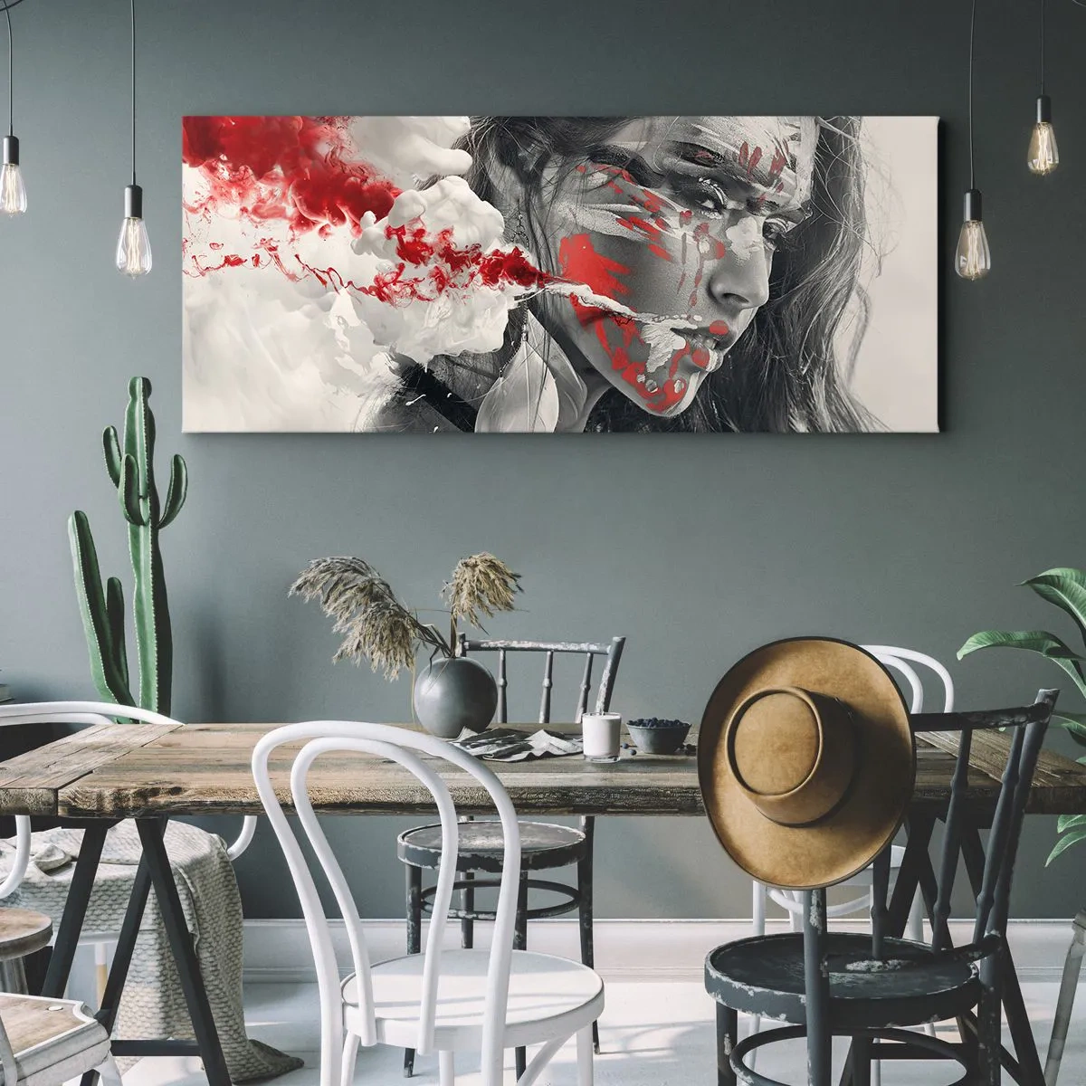 Impression sur toile - Image sur toile - Dans les fumées de l'absurde - 100x40 cm
