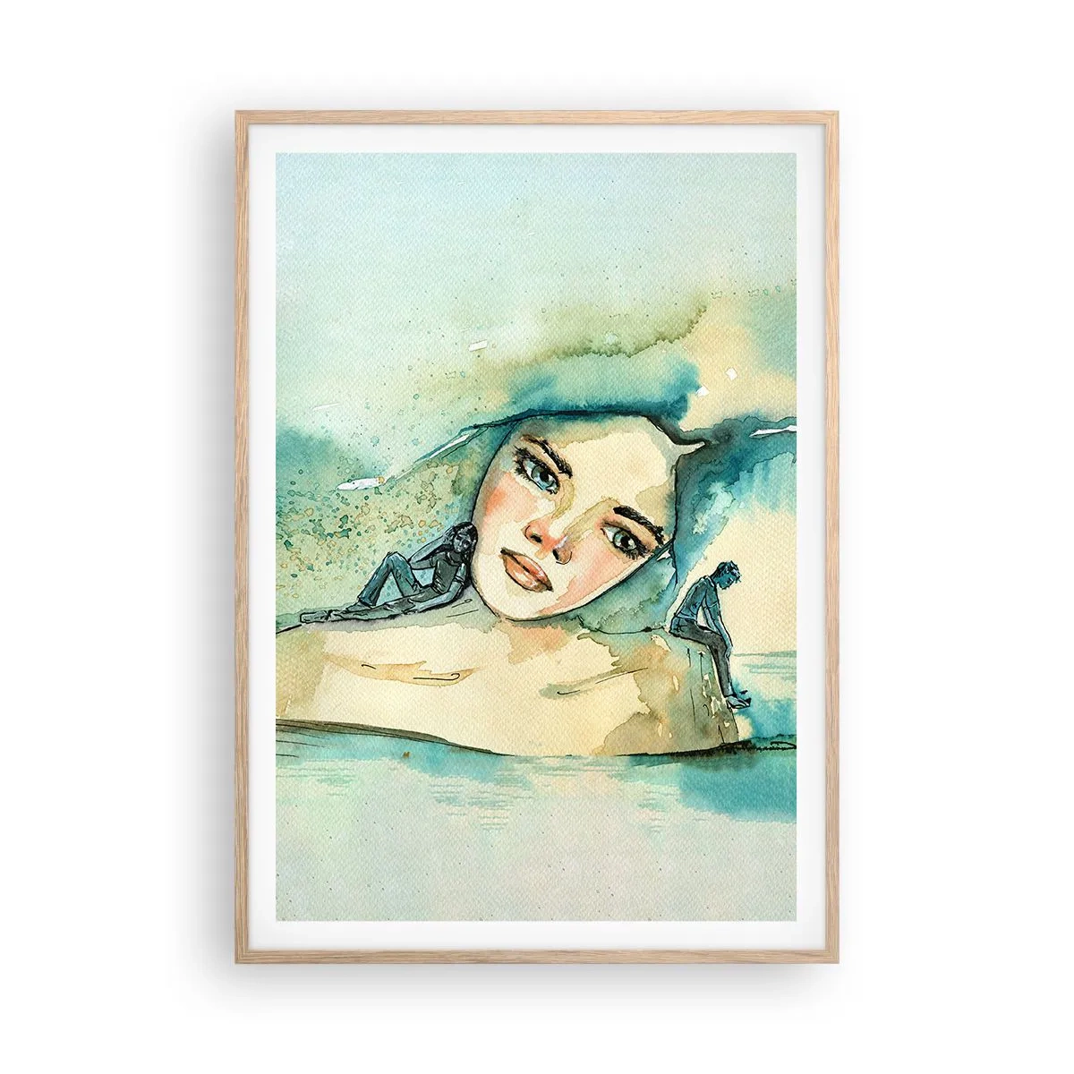 Affiche dans un chêne clair - Poster - Suis-je bleu? - 70x100 cm