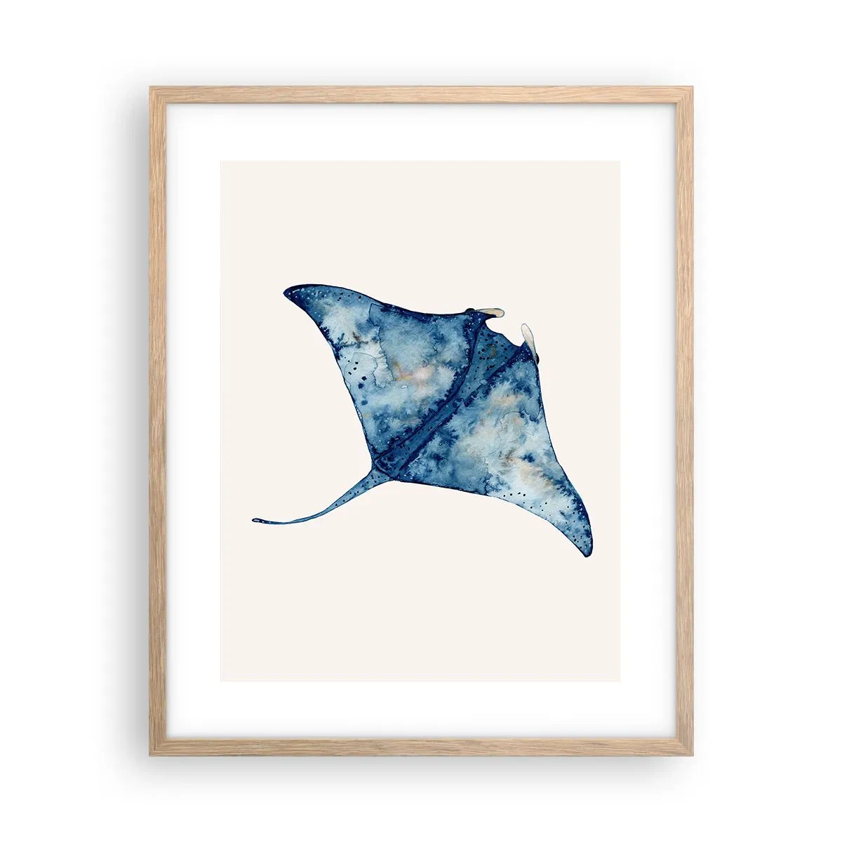 Affiche dans un chêne clair - Poster - La vie en bleu - 40x50 cm