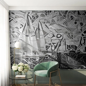 Papier Peint Autocollant Deluxe Sticker - Entre les vagues - voile, Cubisme, Morceau - 300x210 cm