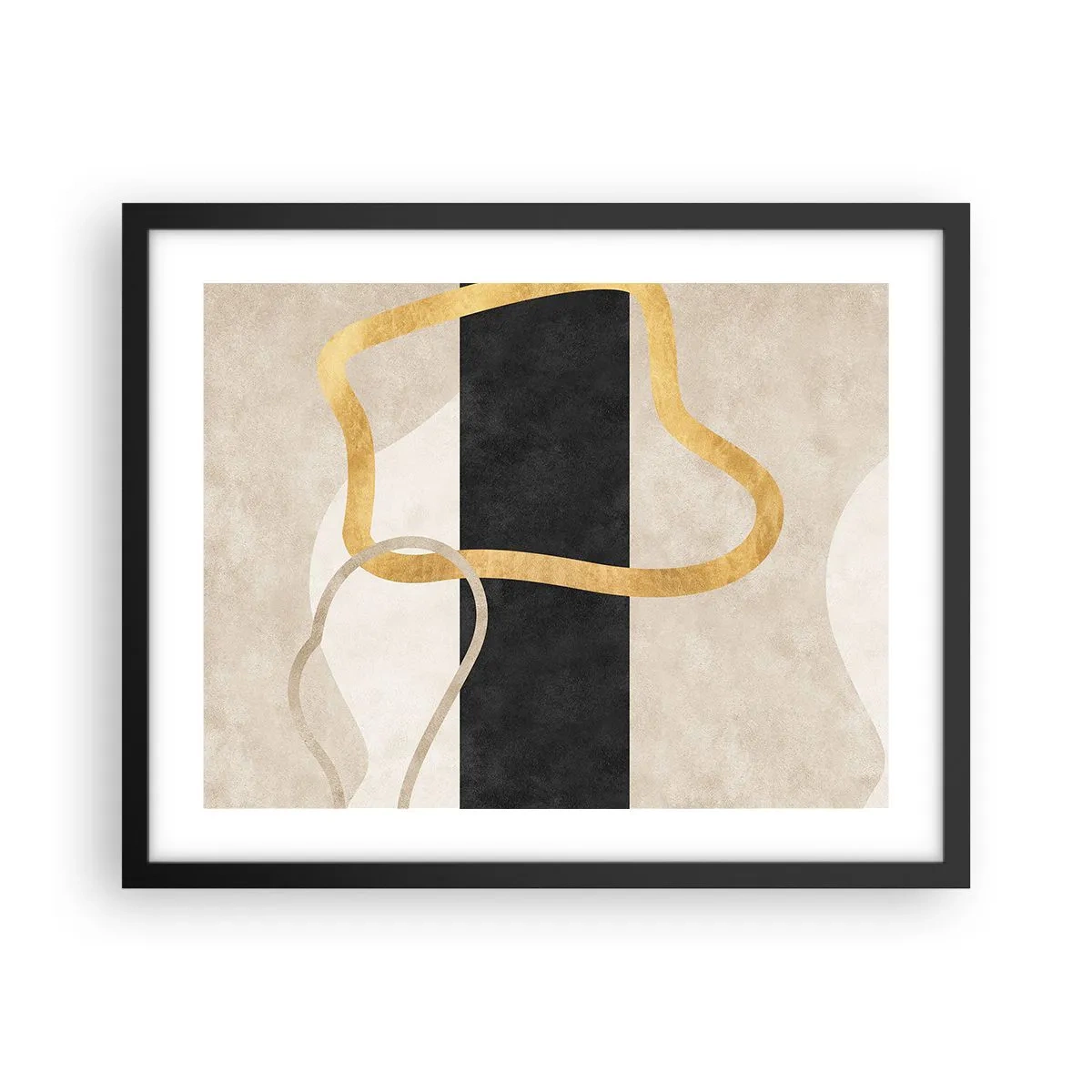 Affiche dans un cadre noir - Poster - Formes emmellées - 50x40 cm