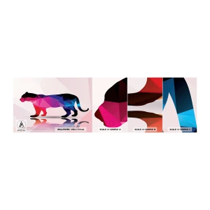 Échantillon de Papier Peint Autocollant Deluxe Sticker - Panthère de diamant - Animaux, Panthère, Figure géométrique - 100x30 cm
